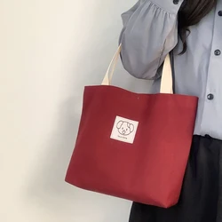 Canvas Bag Women S Large Capacity Simple Shoulder Bag Commuting Handbag Student Handbag Shopping