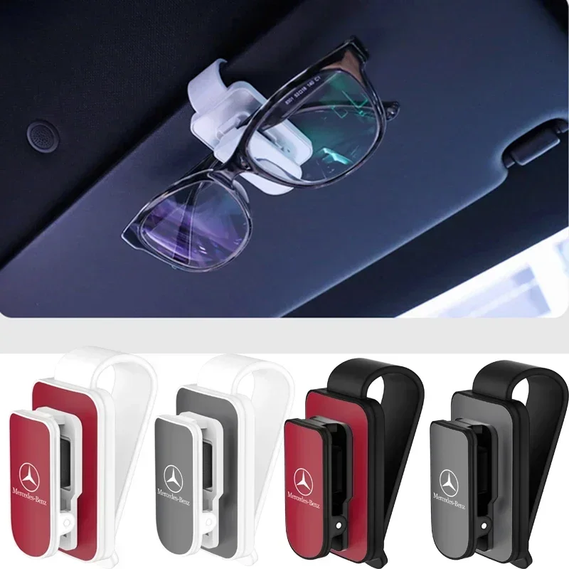 Car Sunglasses Clip Sun Visor Card Ticket Storage Holder for Mercedes Benz W210 W211 W124 W176 W203 W204 W212 CLA CLK GLA GLC