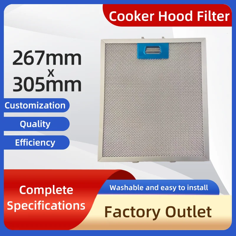 267*305mmCooker Hood Filters Metal Mesh Extractor Vent Filter  Ventilation For Kitchen Cooker Hood Grease Filter