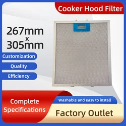 267*305mmCooker Hood Filters Metal Mesh Extractor Vent Filter  Ventilation For Kitchen Cooker Hood Grease Filter