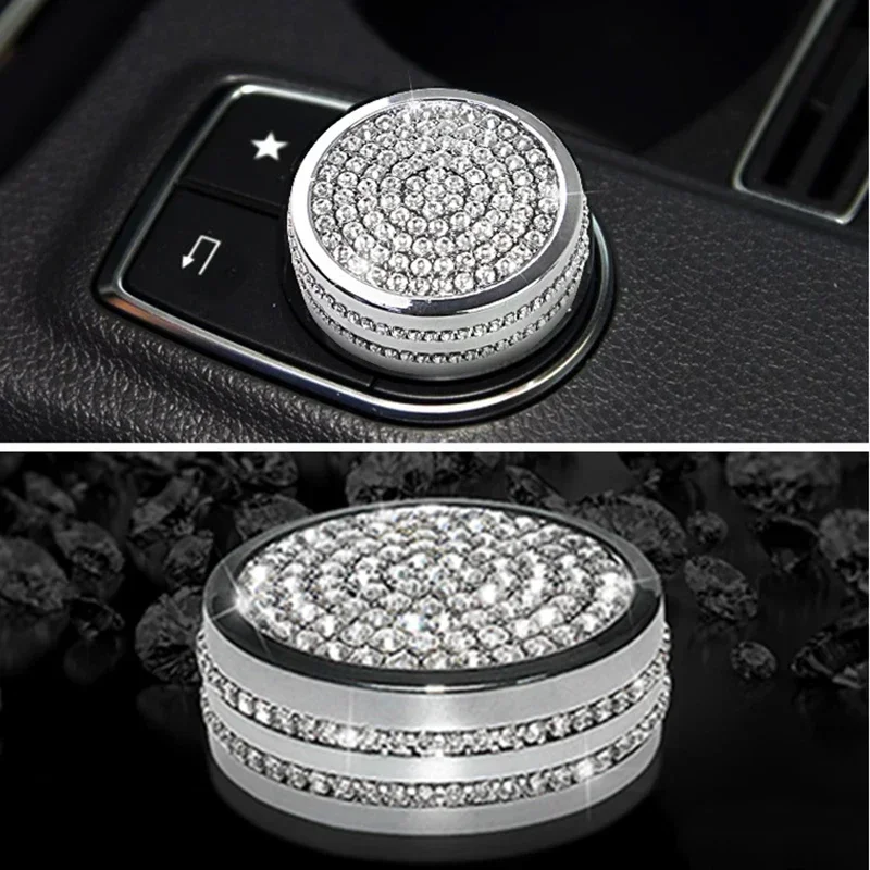 Kristallglänzende Diamant-Dekorblende für Mercedes Benz A B W212 GLK GLA CLA ML GL Mittelkonsole Multimedia-Tasten – Detail 3