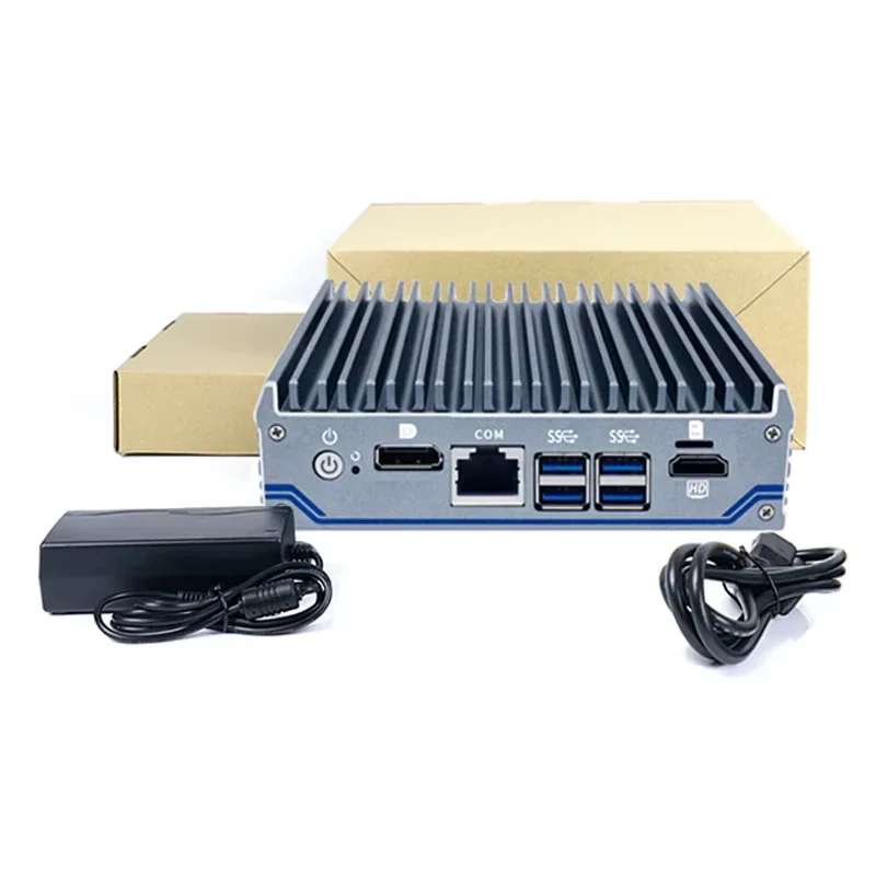 جهاز توجيه ناعم بدون مروحة J4125 جهاز جدار الحماية الصغير رباعي النواة 4 جهاز توجيه Intel Gigabit Mini PC DP HD فتحة SIM VPN pfSense جدار الحماية