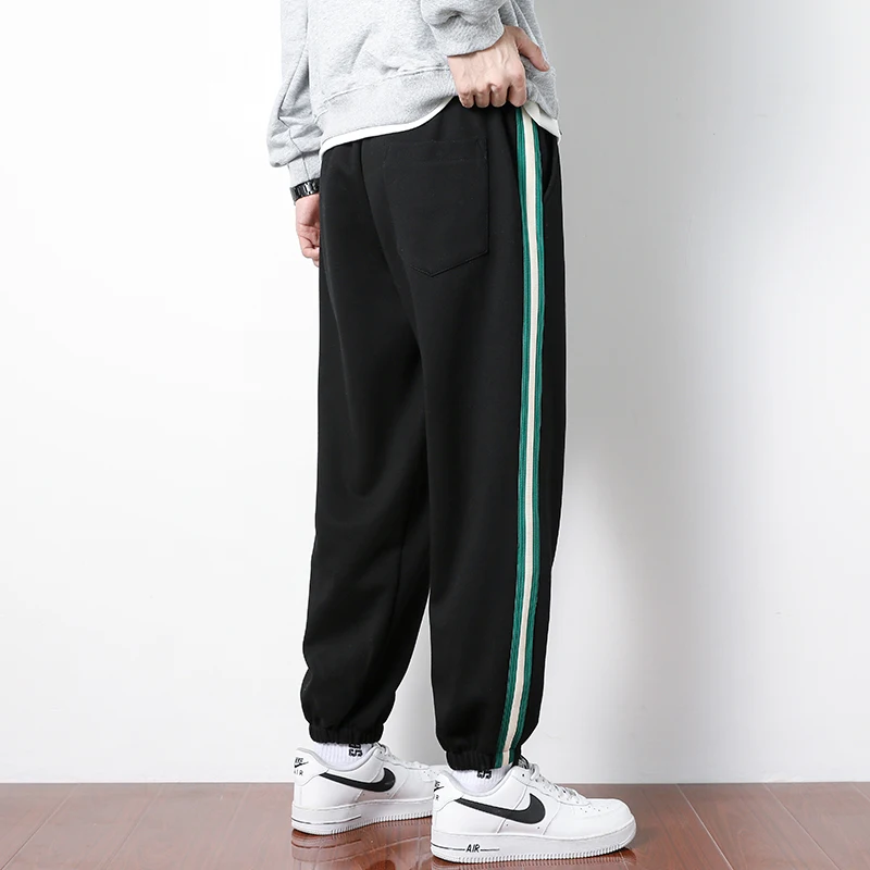 Men Long Pants Autumn and Winter Mens Casual Sweatpants Soft Sports Pants Jogging Pants Black Grey Color M-8XL YBG60