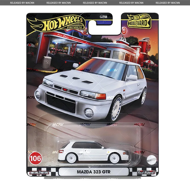 Mattel Hot Wheels Premium Car Boulevard Mazda 323 GTR Diecats 1/64 Toys for Boys Vehicles Models Birthday Gift