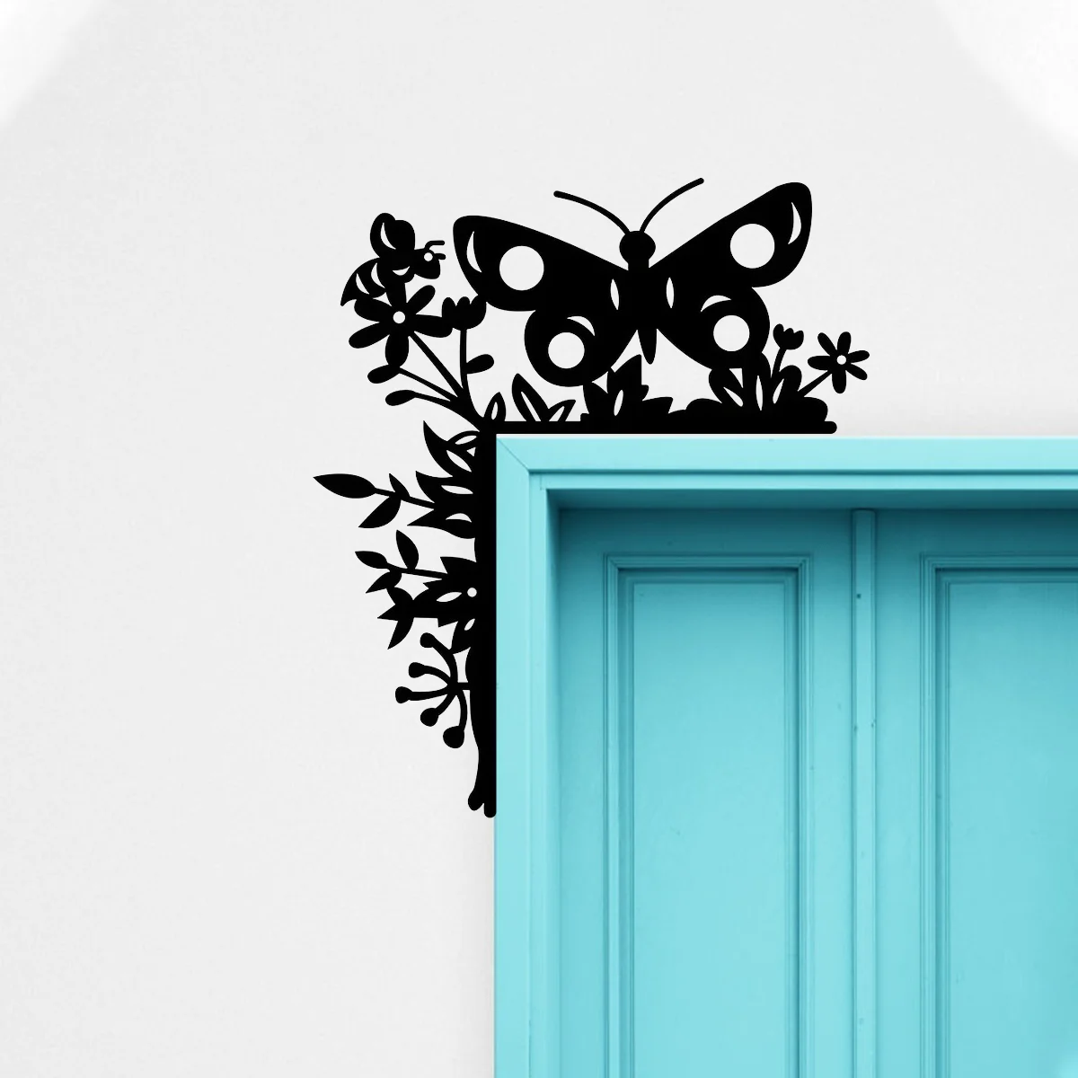 1Pc Door Corner Decorations Butterfly Decorative Wall Stickers Door Frame Corner Decoration Art Metal Wall Hanging