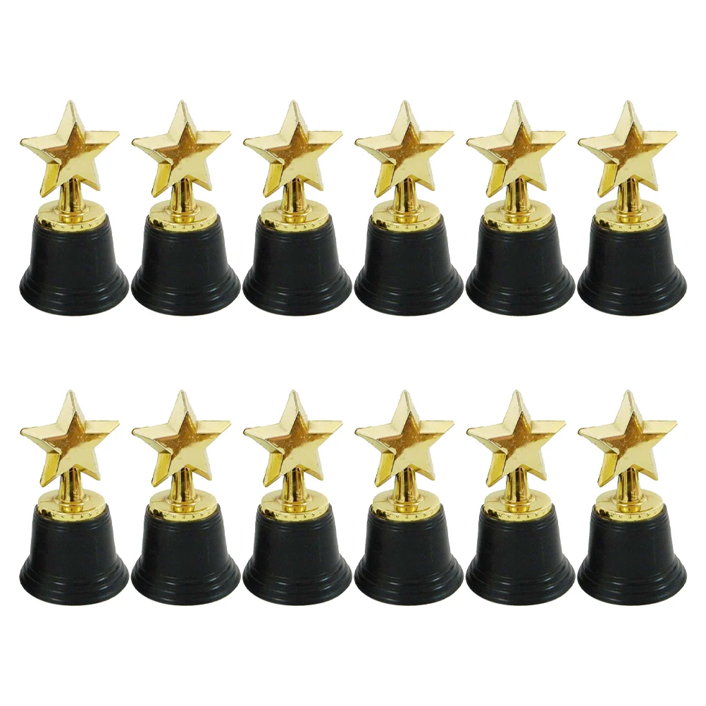 12 Pcs Football Accessories Star Trophy Plastic Sports Delicate Prize Multi-function Kids Printable Small Child Student