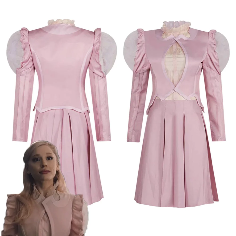 Witch Glinda Cosplay Fantasy Clothing Elegant Pink Dress 2024 Movie Wiked Costume Disguise Women Roleplay Party Outfits Female