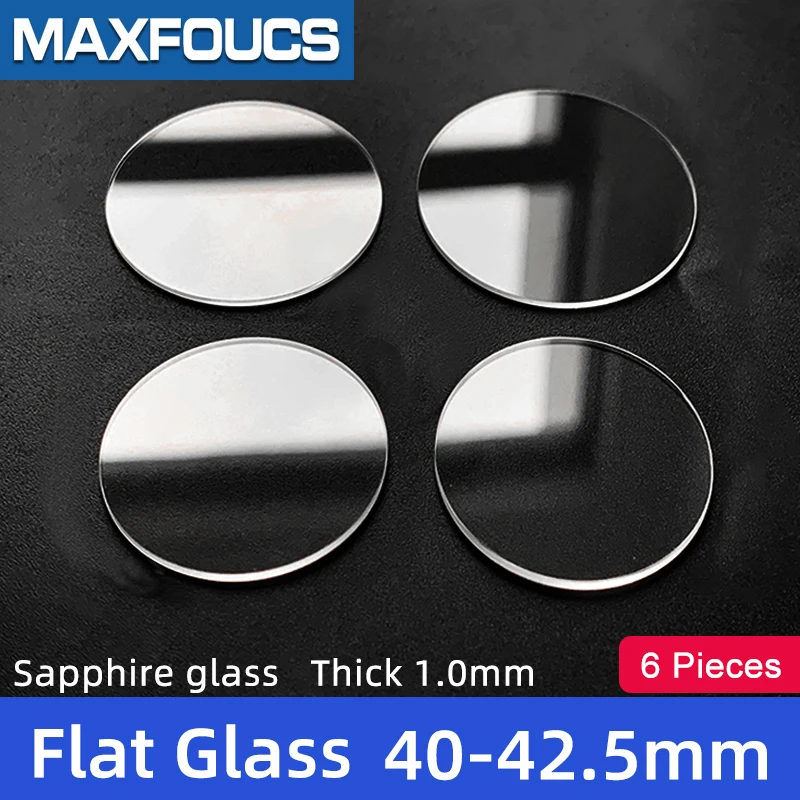 

6pcs Flat Sapphire Crystals 1mm Thick Watch Glass 40mm 40.5mm 41mm 42mm 42.5mm Replacement Parts For Watchmaker