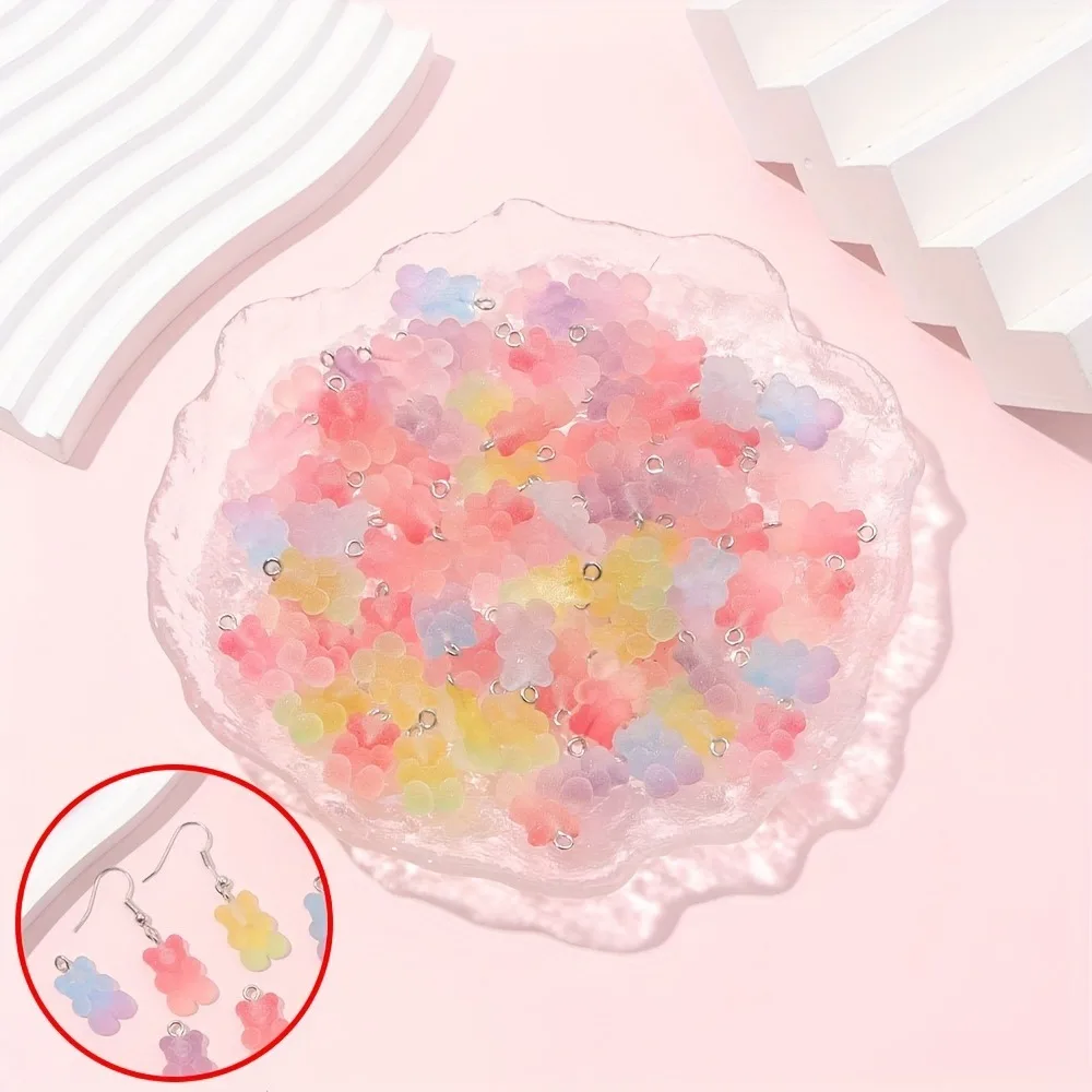 

8/16/32pcs Multi-color Bear-shaped Pendants,DIY Bracelets Necklaces,for Mother's Day Valentine's Day Gift Decoration Accessories