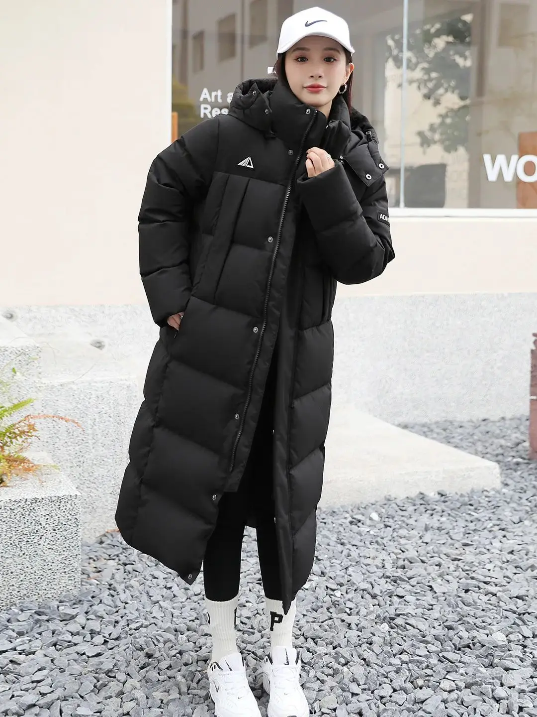 Fit -25℃ Cold Winter Long duck Down Coats Female Thicker Warm Пуховой костюм Coats Hooded Parkas WS06