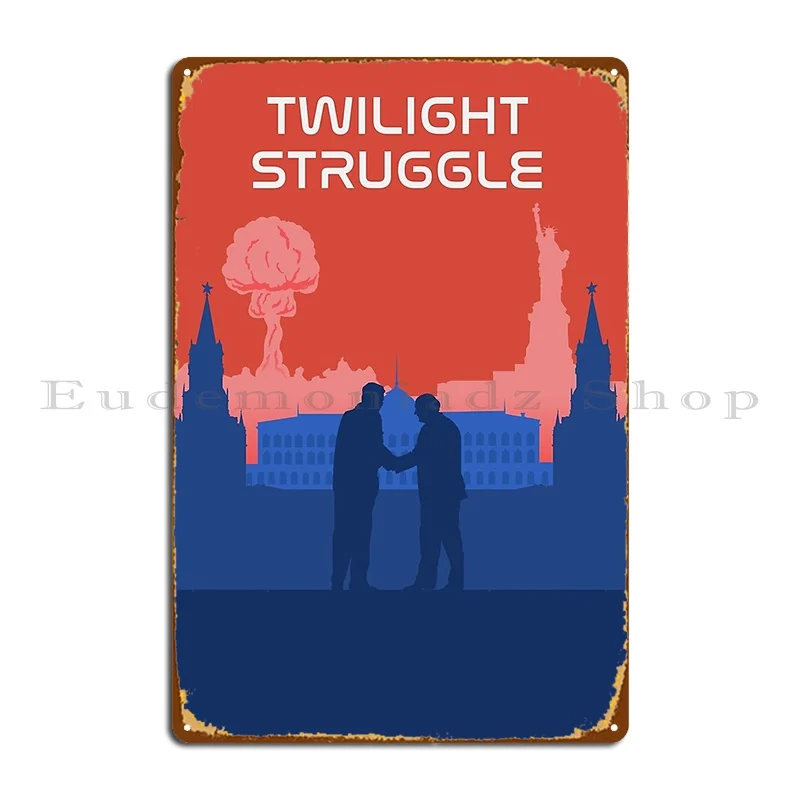 Twilight Struggle Board Games Minimalist Travel Poster Style Board Game Art Metal Sign Funny Funny Custom Tin Sign Poster