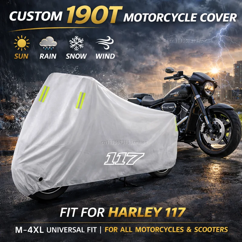 

For Harley Softail Low Rider ST FXLRST FXRST Breakout Touring CVO 117 Outdoor Motorcycle Cover Waterproof Rain Dust Sun Cover