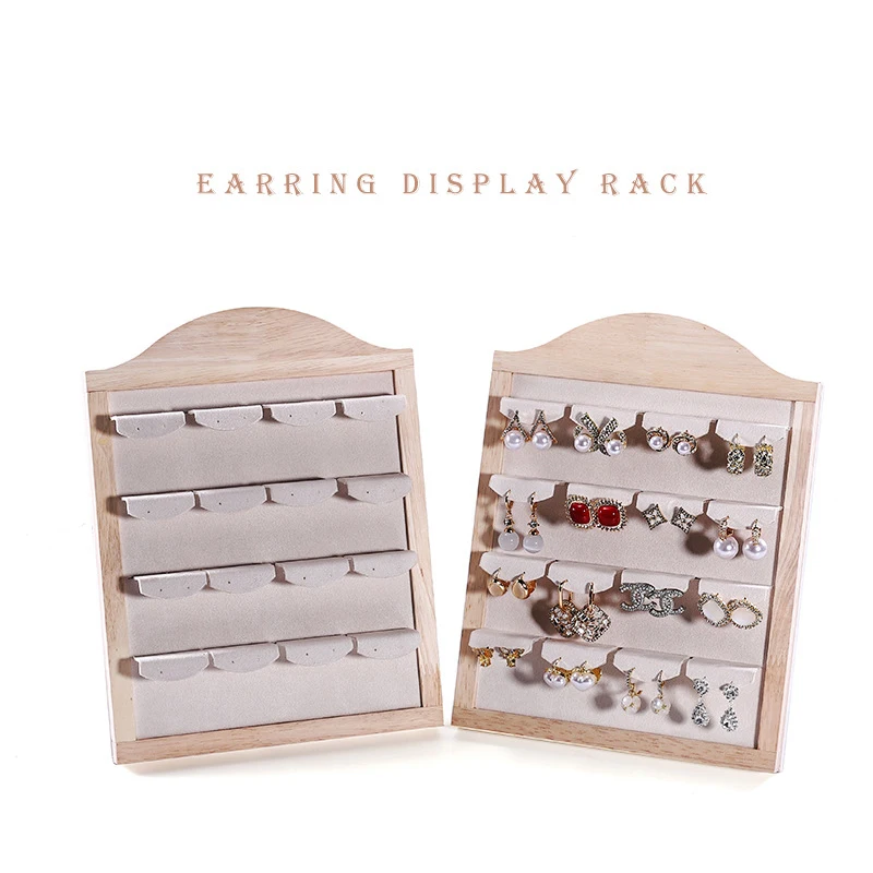 

Solid Wood Jewelry Display Stand Earring Ring Storage Rack with Durable Wooden Design,for Store Window Display & Home Organizing