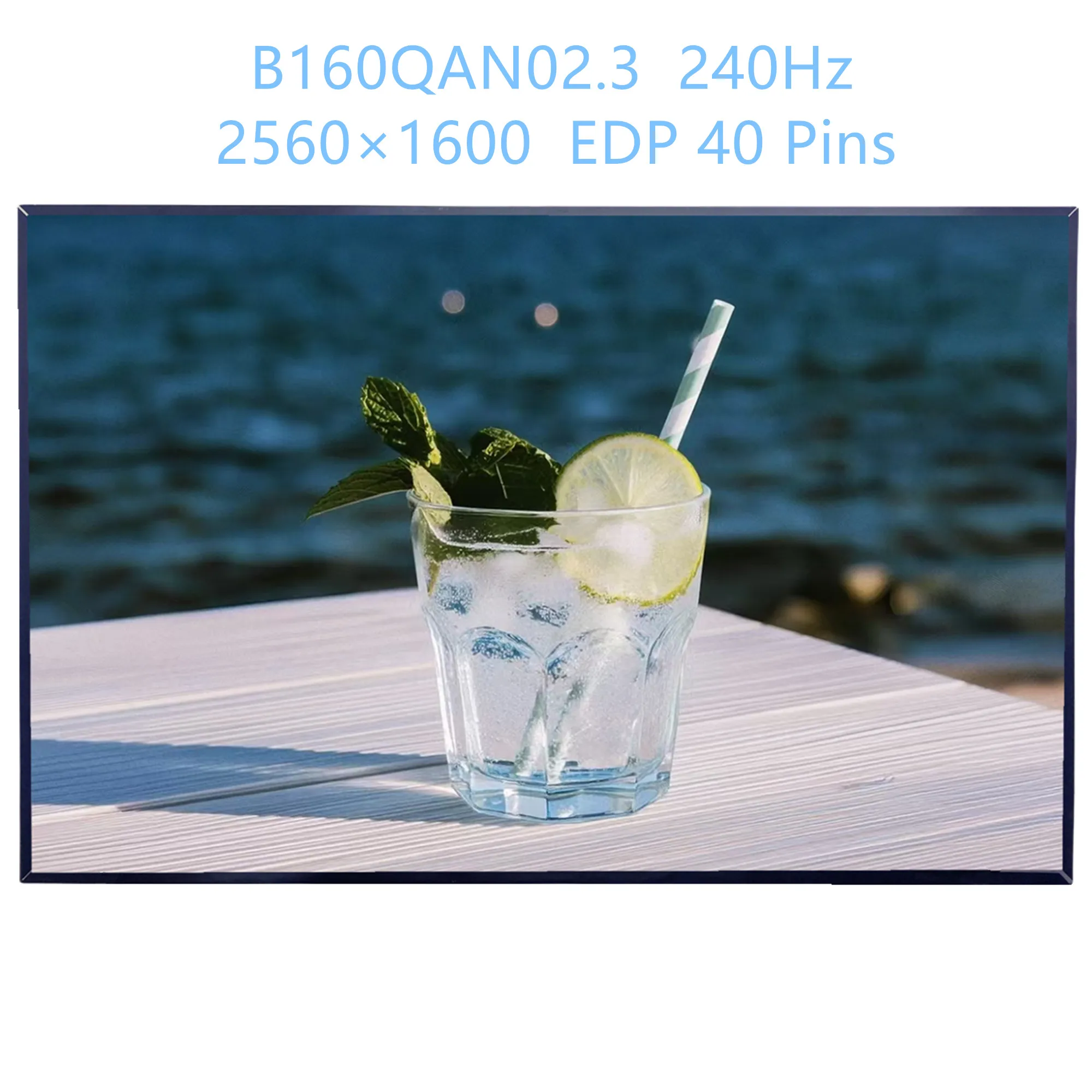 Écran LCD pour ordinateur portable 16,0'' 240Hz B160QAN02.3, matrice de panneau d'affichage 2560×1600 EDP 40 broches