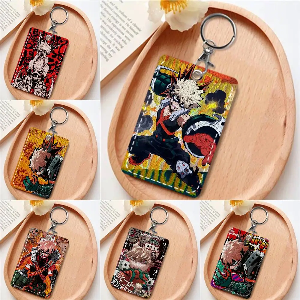 

Держатель для карт Anime B-bakugo Katsukis, подходит для кредитных карт, проездных билетов, мягкий кожаный прямоугольный брелок для ключей, защитный чехол