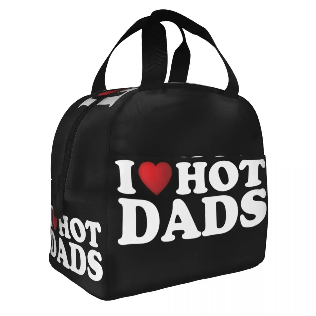 I Love Hot Dads Moms Lunch Box Thermal Cooler Food Insulated Lunch Bag for Women School Work Picnic Portable Tote Bags