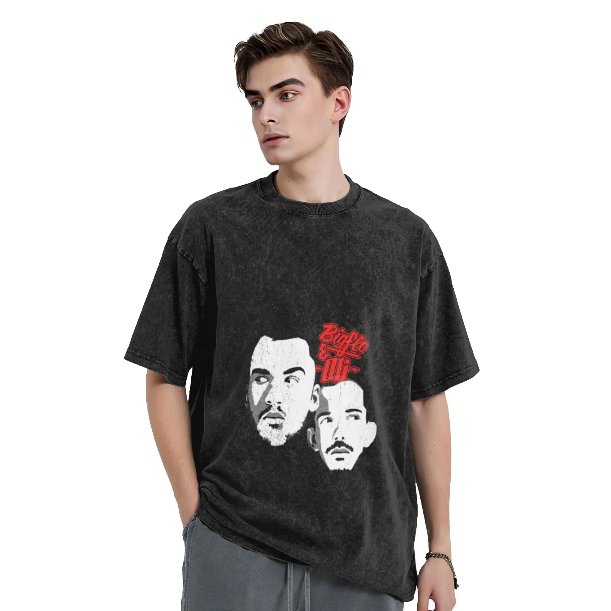 Two Face Silhouette Style Hip Hop Music Group Unique Trendy A Vintage Oversized Cotton Unisex T-Shirts