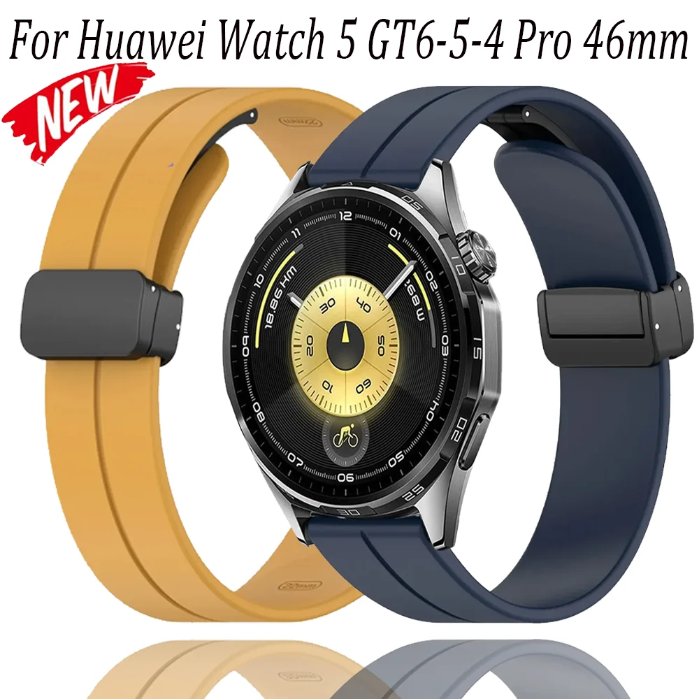22/20mm Silikon Sportarmband für Huawei Uhr 5 GT6-5-4 Pro 46mm Magnetschnalle Armband für Samsung Galaxy Uhr 7 6 5 4 Band