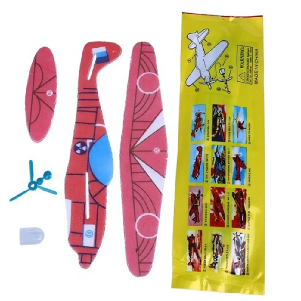 Juego de rellenos de bolsas para fiesta, juguete de avión planeador volador, modelo de avión de espuma, bricolaje, 10 piezas