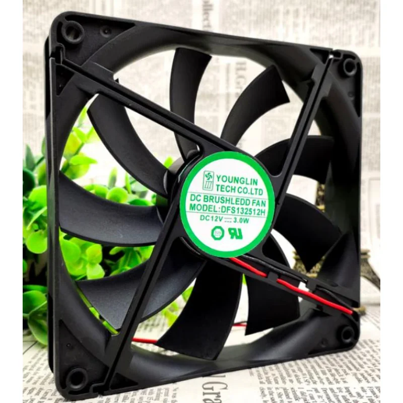 Nuova ventola di raffreddamento della CPU per la ventola di raffreddamento dell'alimentatore youngwin DFS132512H 12V 3.0W 13.5CM 135*135*25MM