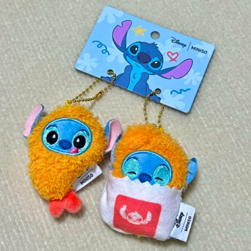 Echte Cartoon Stich Gebratene Garnelen Plüsch-schlüsselanhänger Anhänger Cartoon Kawaii Puppe Spielzeug Rucksack Hängen Ornament Dekor Nettes Geschenk Spielzeug