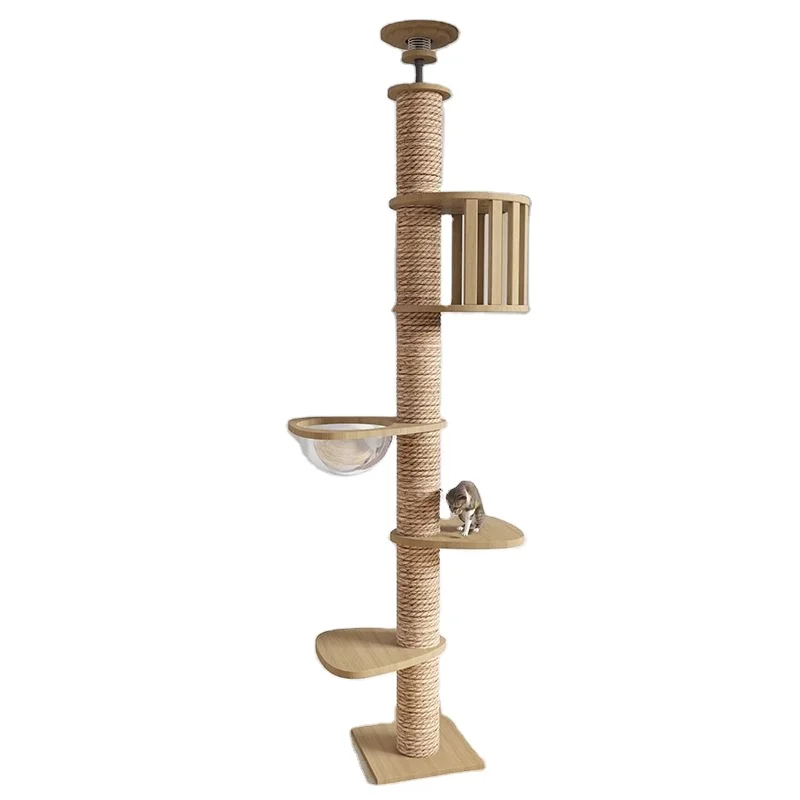 

Modern Cat Ceiling Tree Tower Large Cats Condo Tree Play Furniture Scratcher Cat Climbing Frame Tree