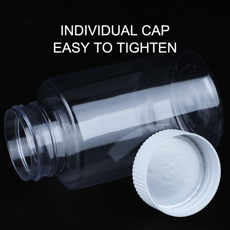 30 50 100 ml plastic bottle, transparent large mouth bottle, sealed capsule, bottling bottle, wide mouth PET empty bottle