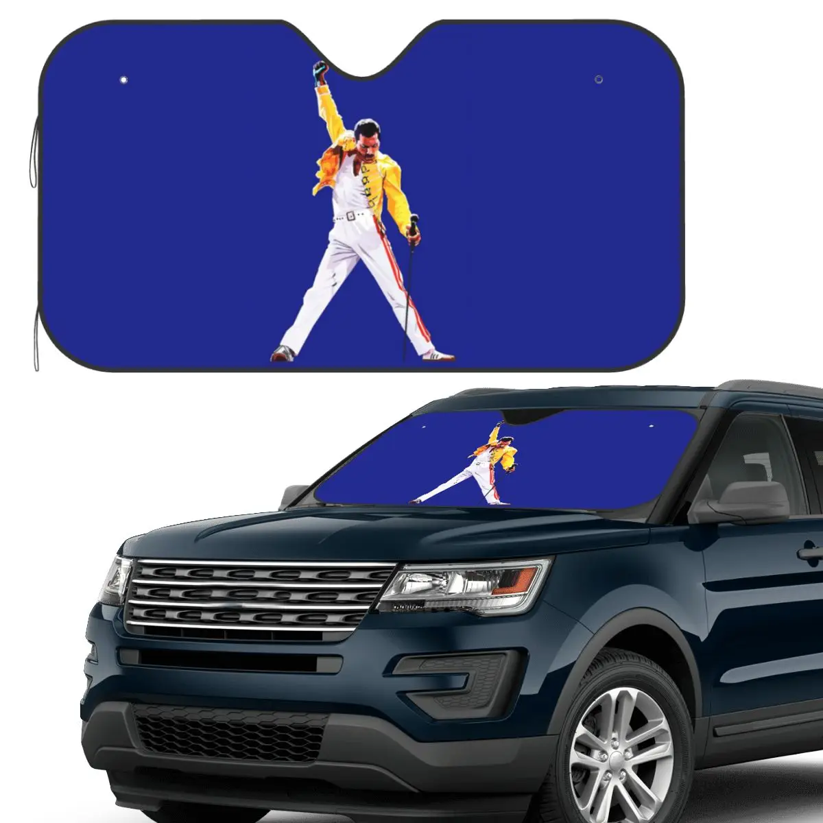 

Freddie Mercury In Concert Sunshade Windscreen Car Front Windshield Window Sun Visor Accessories Covers