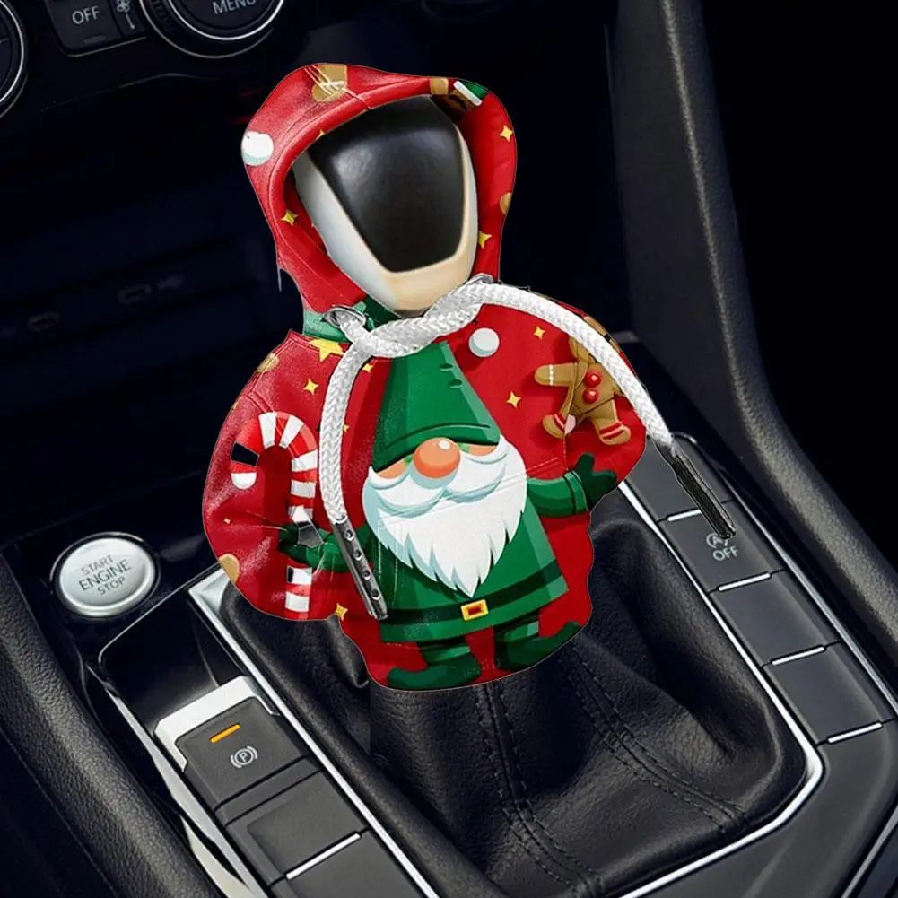 

Car Gear Shift Cover Santa Claus Hooded Sweatshirt Decoration Shift Protective Anti-Sweat Dust-proof Handbrake Accessory Co I2Z1