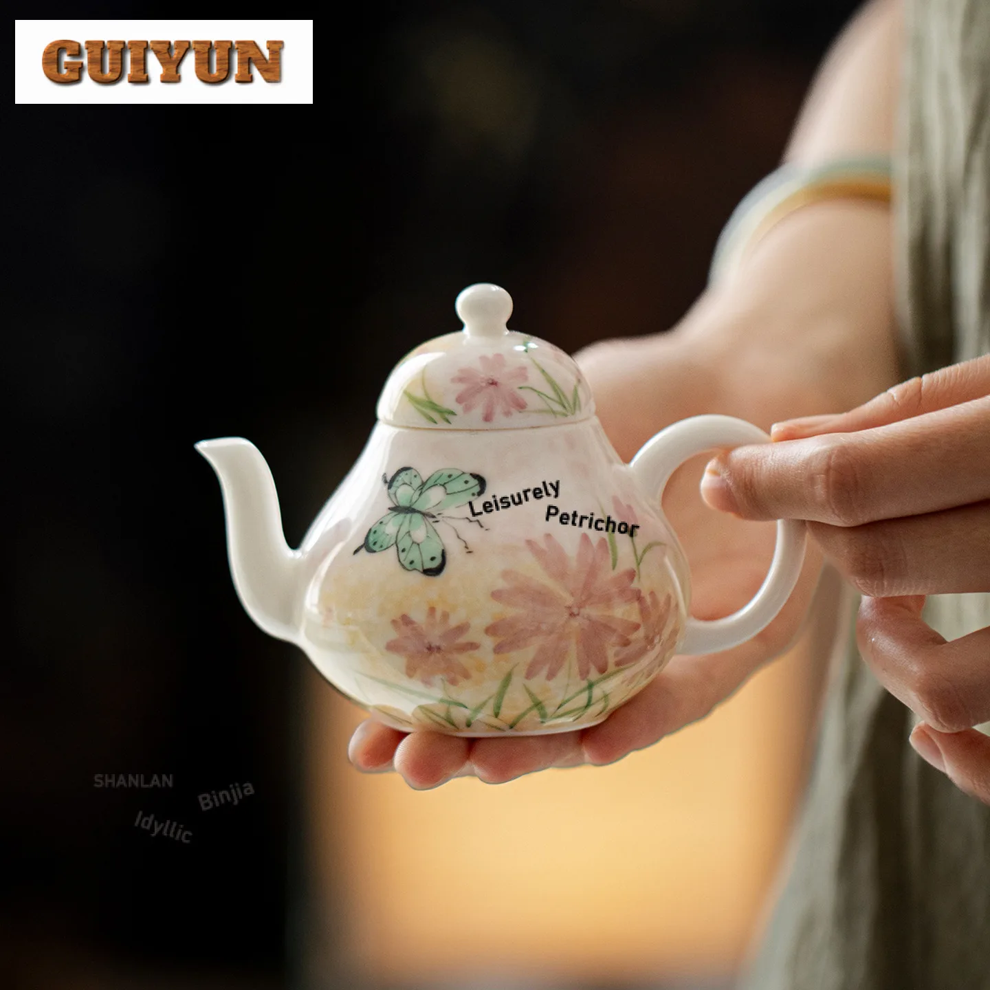 150 мл ручная роспись синие цветы чайник антикварный чайник заварник горшок чайник для замачивания с фильтром предмети чая аксессуары украшения