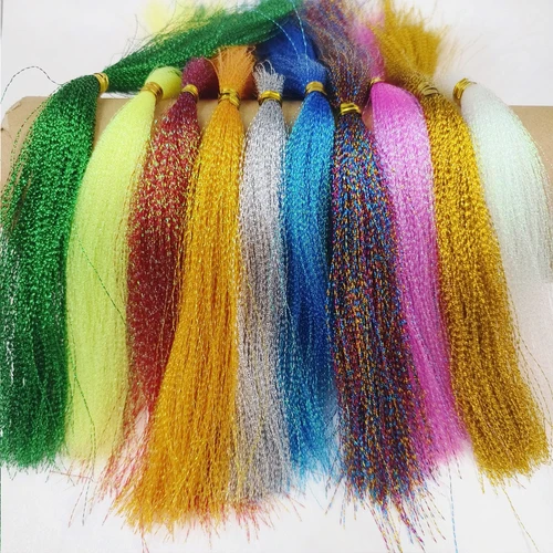 5 uds hilo de pescar con mosca oropel holográfico trenzado de cristal 10 colores para hacer anzuelo señuelo archivos decoración señuelo material