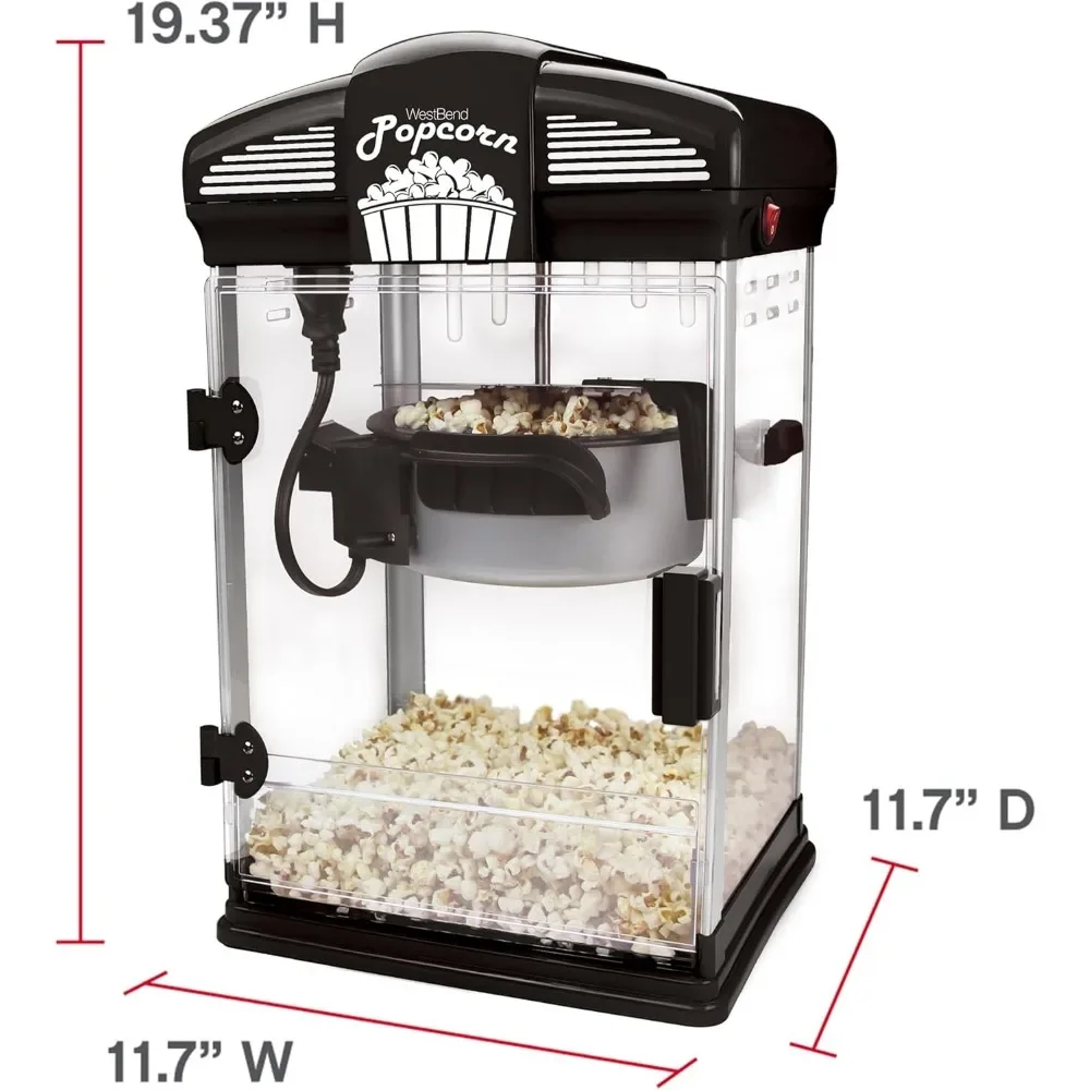 4Qt. Gourmet Popcorn Maker Machine with Nonstick Popcorns Kettle, Measuring Tool and Popcorn Scoop for Popcorn Machine