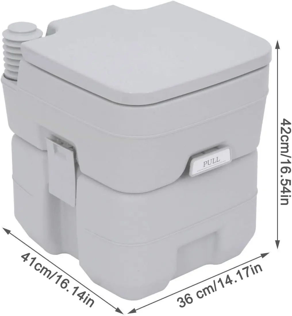 Portable Camping Toilet - 20L /5.3 Gallon Handle Removable Handle Toilet with Flush