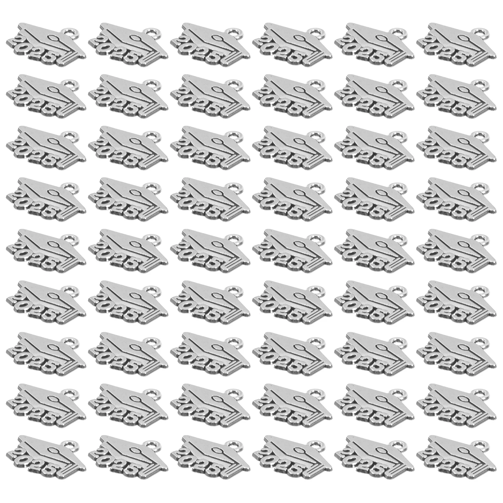 

100pcs Cap Pendant 2025 Charms Alloy Diy Jewelry Crafts Graduation Cap Tassel Memorial Photo Charm Accessories Hat Necklace