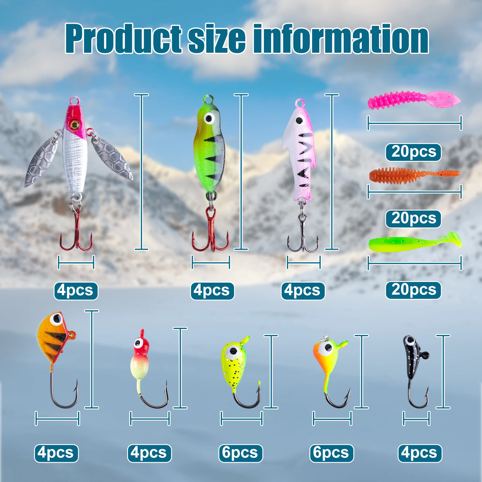 Fishing Hook Assortment - Goture Buz Balıkçılığı Yemi Çeşitleri Seti