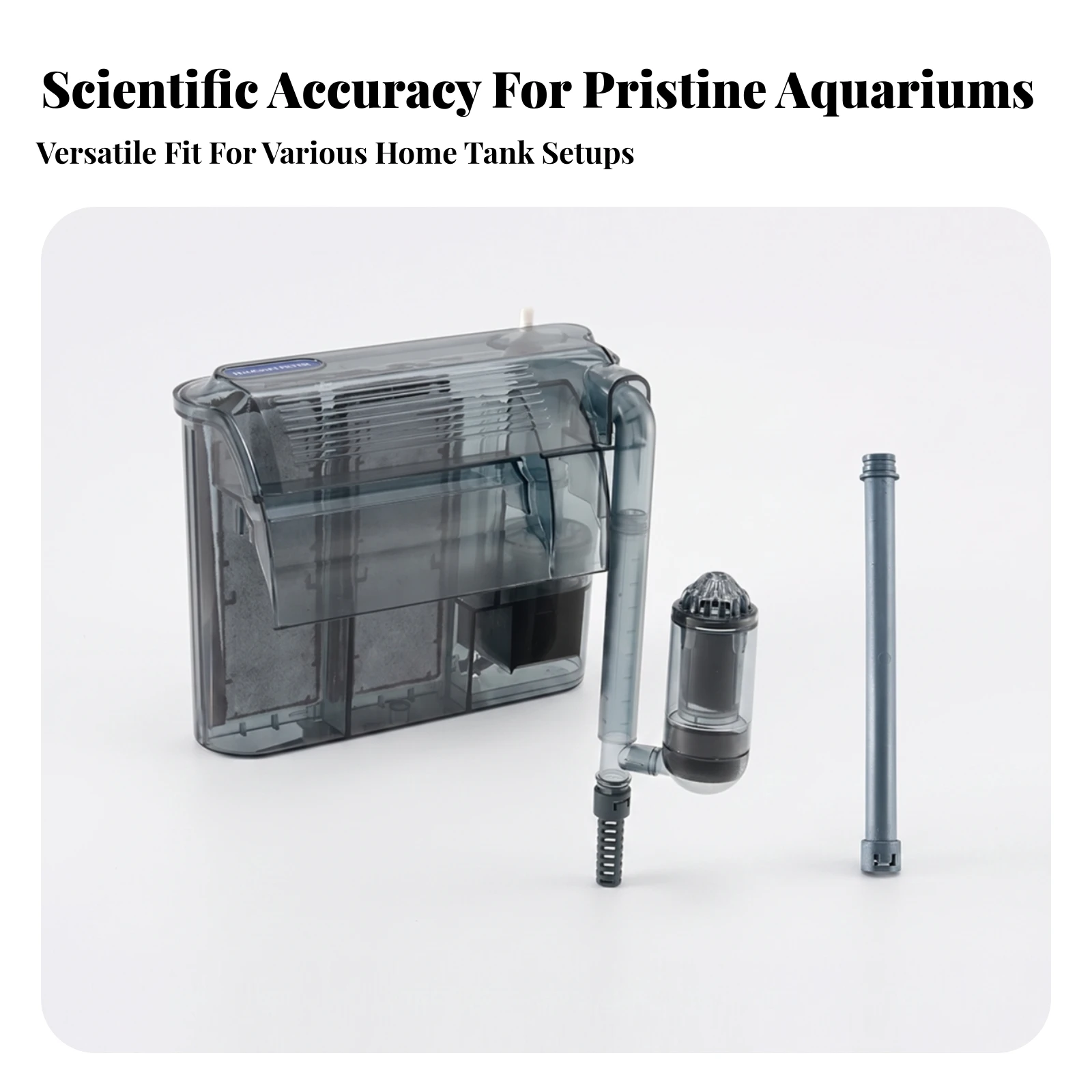Wall-Mounted Aquarium Filter 3-Stage Hang-on-Back Aquarium Filter Quiet Silent for Home Aquariums