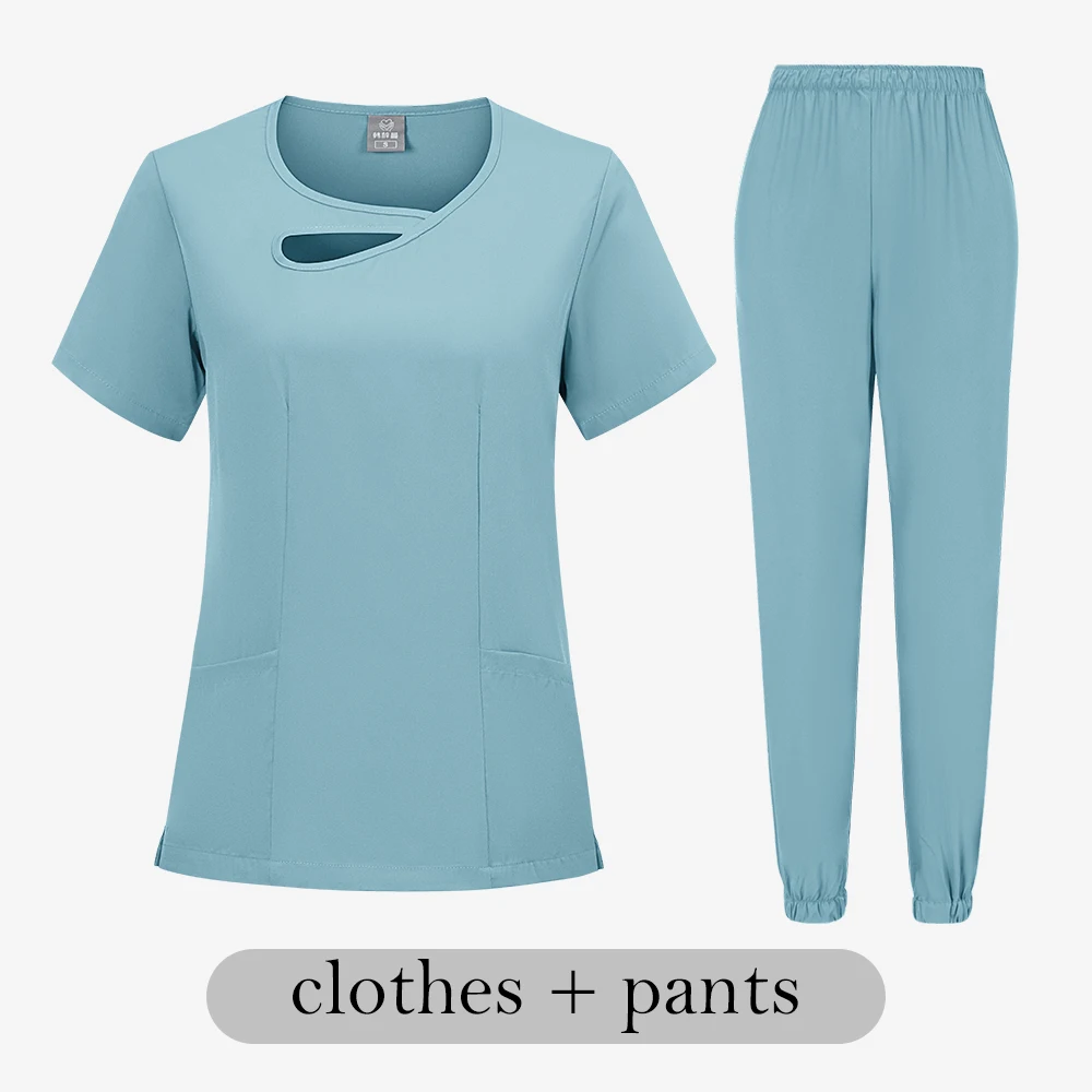 Conjunto de enfermagem novo estilo vestido cirúrgico pet hospital médico enfermeira médica conjunto uniforme trabalho salão beleza clínica camisa e calças