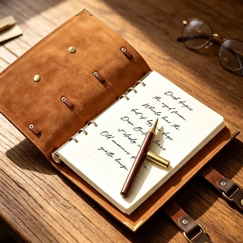 Crazy Horse Leather A5 Binder Planner Organiser Cowhide Journal Notebook With Two Hasp Loose Leaf Notepad Portable Diary