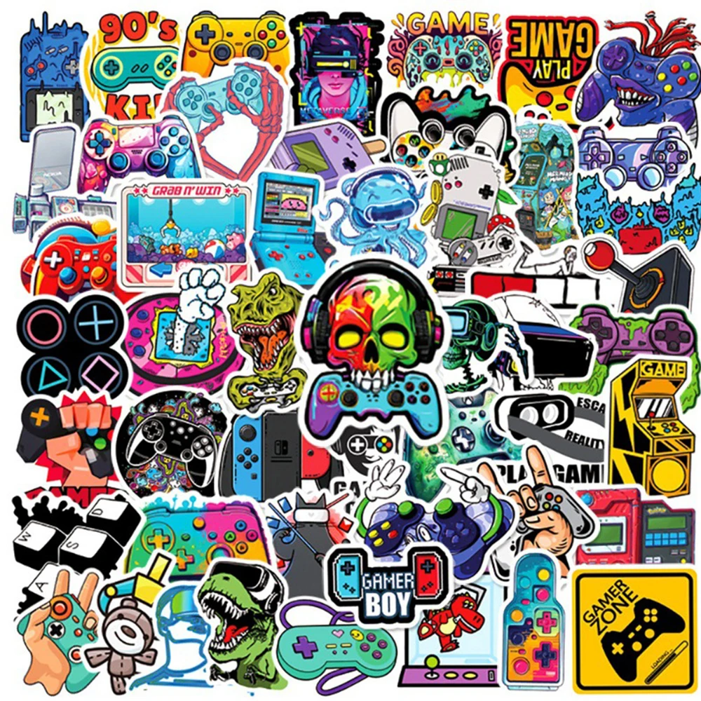 

10/30/50pcs Retro Gamepad Anime Stickers Decals Skateboard Motorcycle Laptop Helmet Cool Waterproof Sticker for Kids Toys Gift