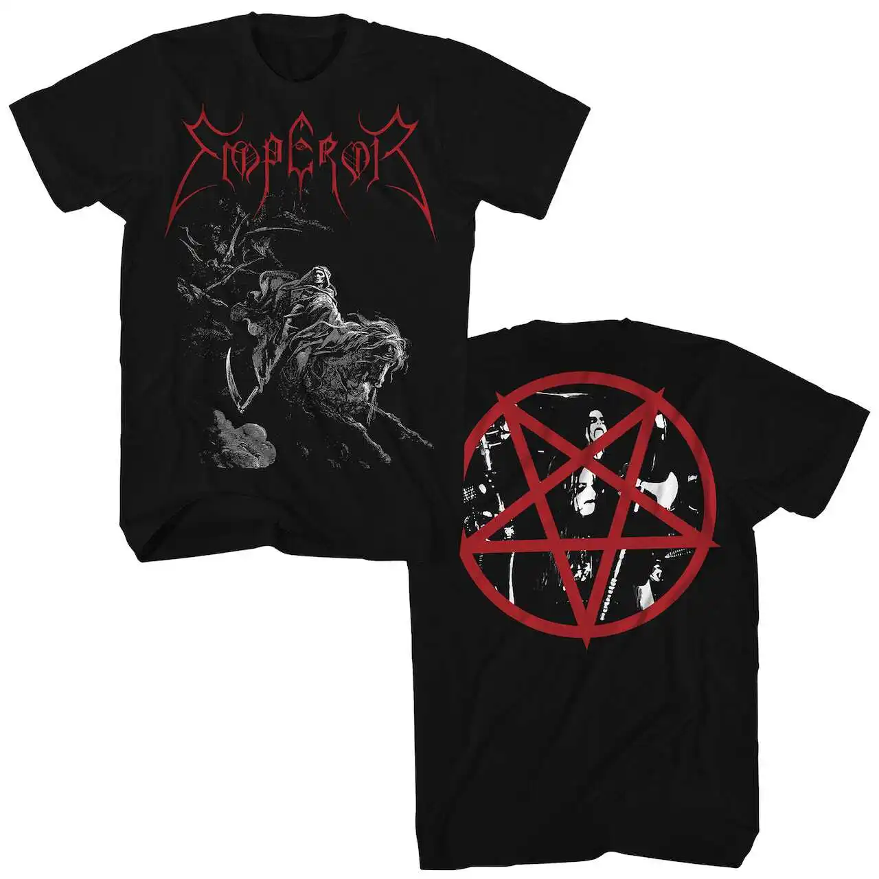 1991 Emperor - Camiseta de manga corta para hombre, estilo oscuro, rock noruego, metal negro, retro americano