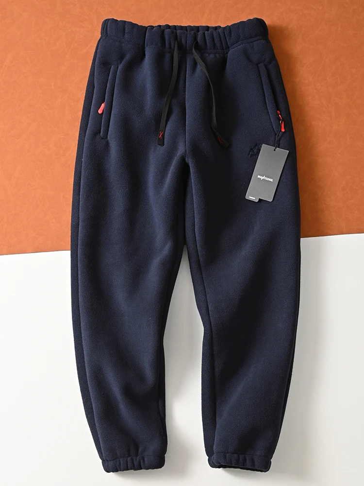 

Thiened Warm Lamb Velvet Fce Sweatpants Winter Men's Double Layer Windproof Cuffed Warm Cotton Pants Loose Fit Faion U...