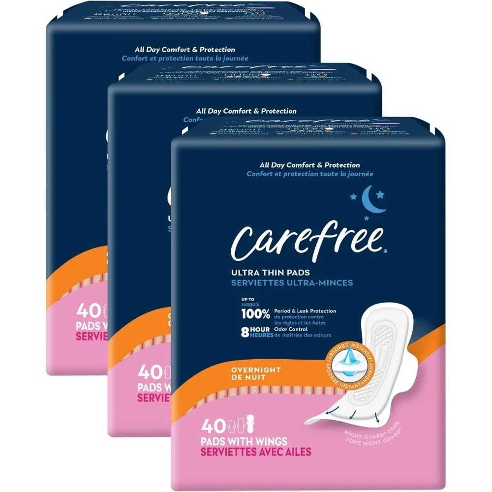 

Ultra Thin Overnight Pads with Wings for Women 120 Count Period and Postpartum Care