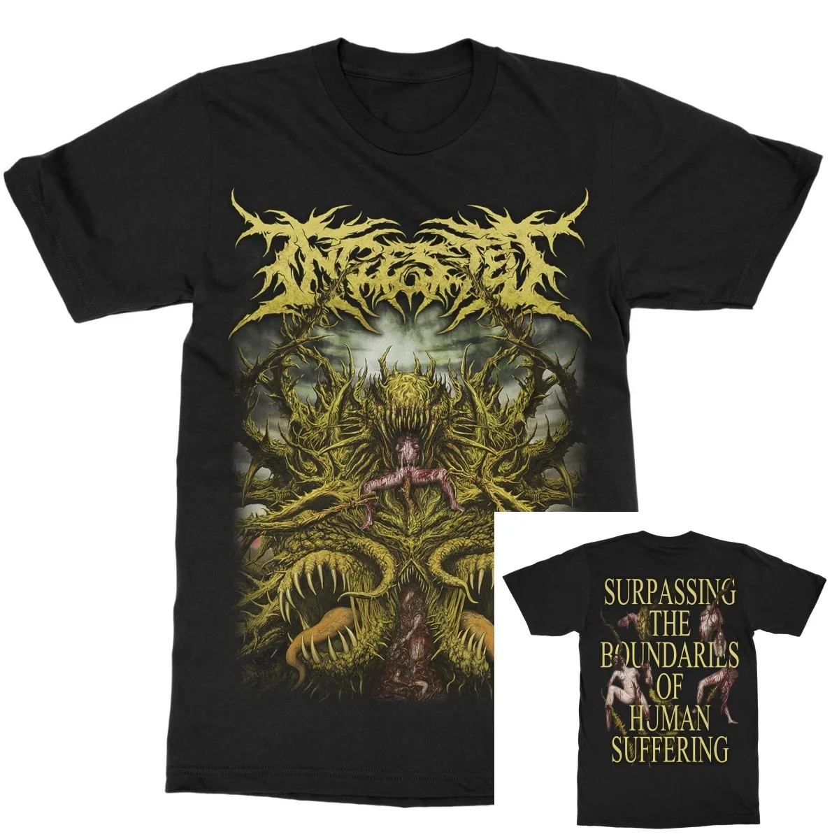 Ingested Denigration Band T-Shirt aus 100 % Baumwolle mit Grafikdruck für Herren und Damen, Sommer-Streetwear-Top – Detail 6