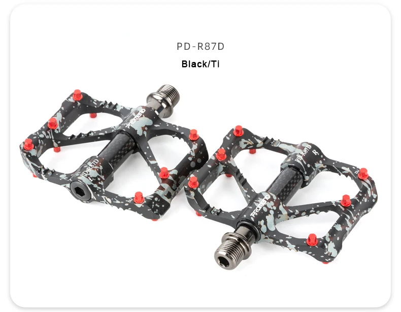 PROMEND MTB-Pedale, ultraleicht, 3-Lager-Pedal, Rennrad, spritzwassert, buntes Kohlefaser-Achsenrohr, Pedal, Fahrradzubehör – Detail 15