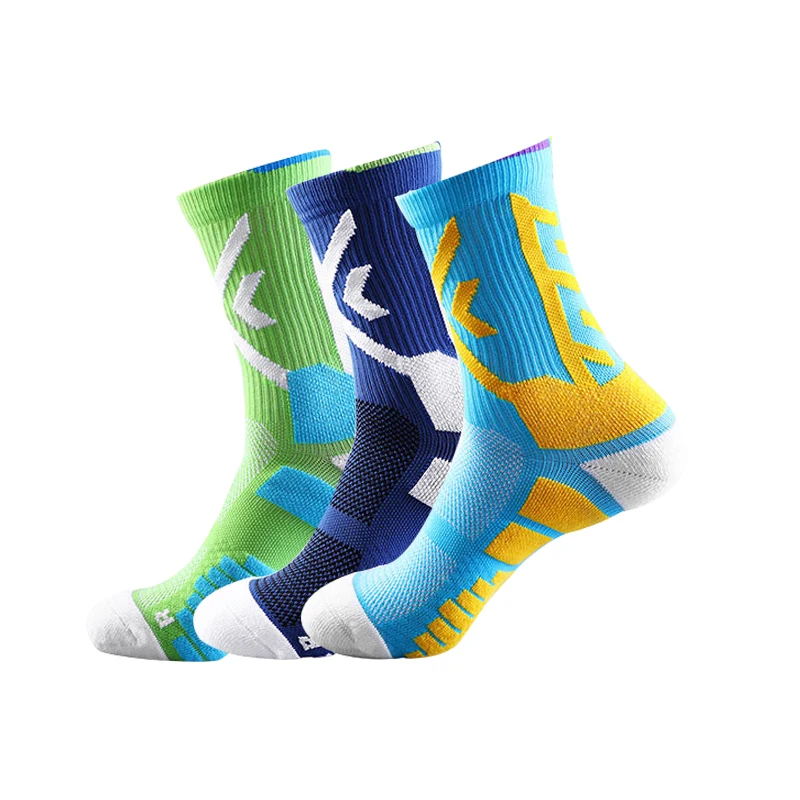 6Pairs/Lot Elite Sport Basketball Socks Compression Running Man Yellow Trend Breathable Long Hiking Damping Athletic Cycling