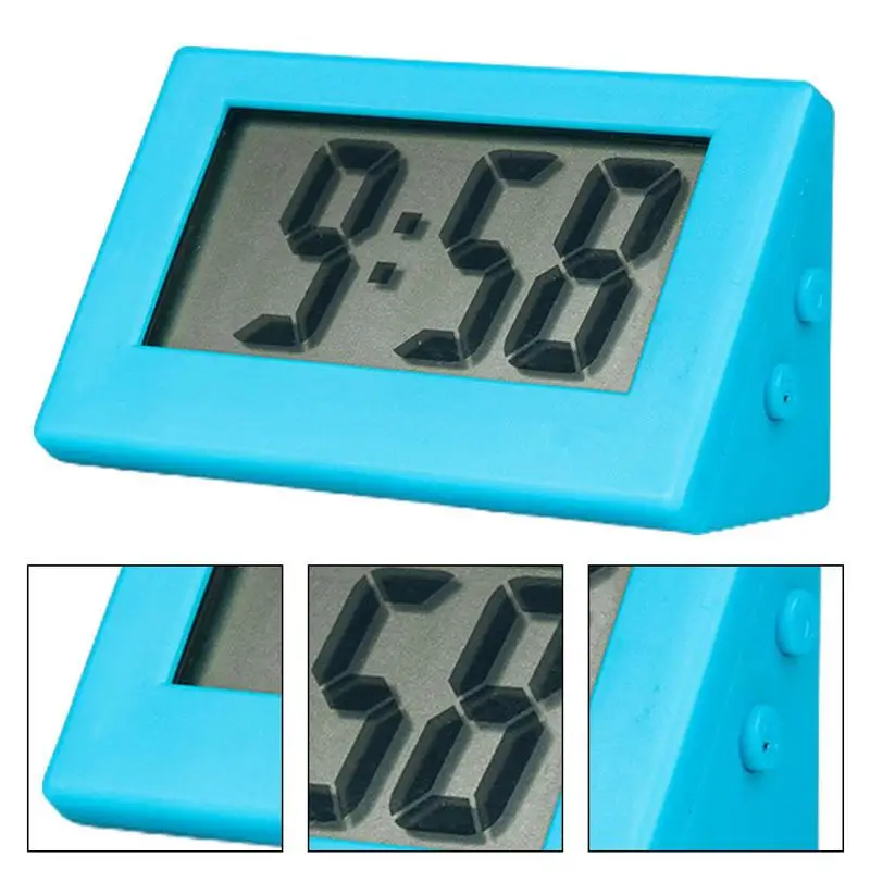 Portable Clock Mini Mute Small Battery Clock With Button Battery Liquid Crystal Portable Clock For Children Bedside Desk