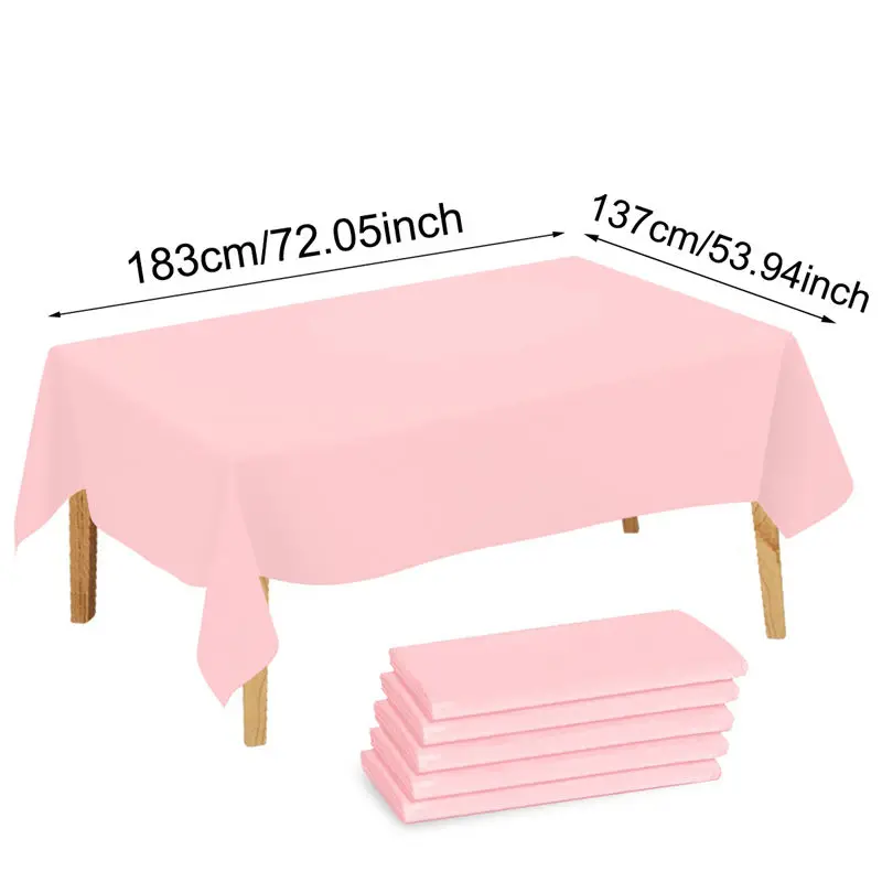 1/5 Stück mehrfarbige Einweg-Kunststoff-Tischdecke, 137 x 183 cm, rechteckige Tischdecke für Geburtstag, Hochzeit, Veranstaltungen, Party-Dekoration