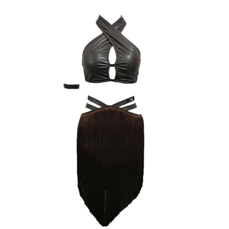 النساء تشاتشا اللاتينية الرقص المنافسة الدعاوى مثير الرسن اللاتينية الأعلى مهدب تنورة الكبار السالسا السامبا اللاتينية ملابس رقص SL13569