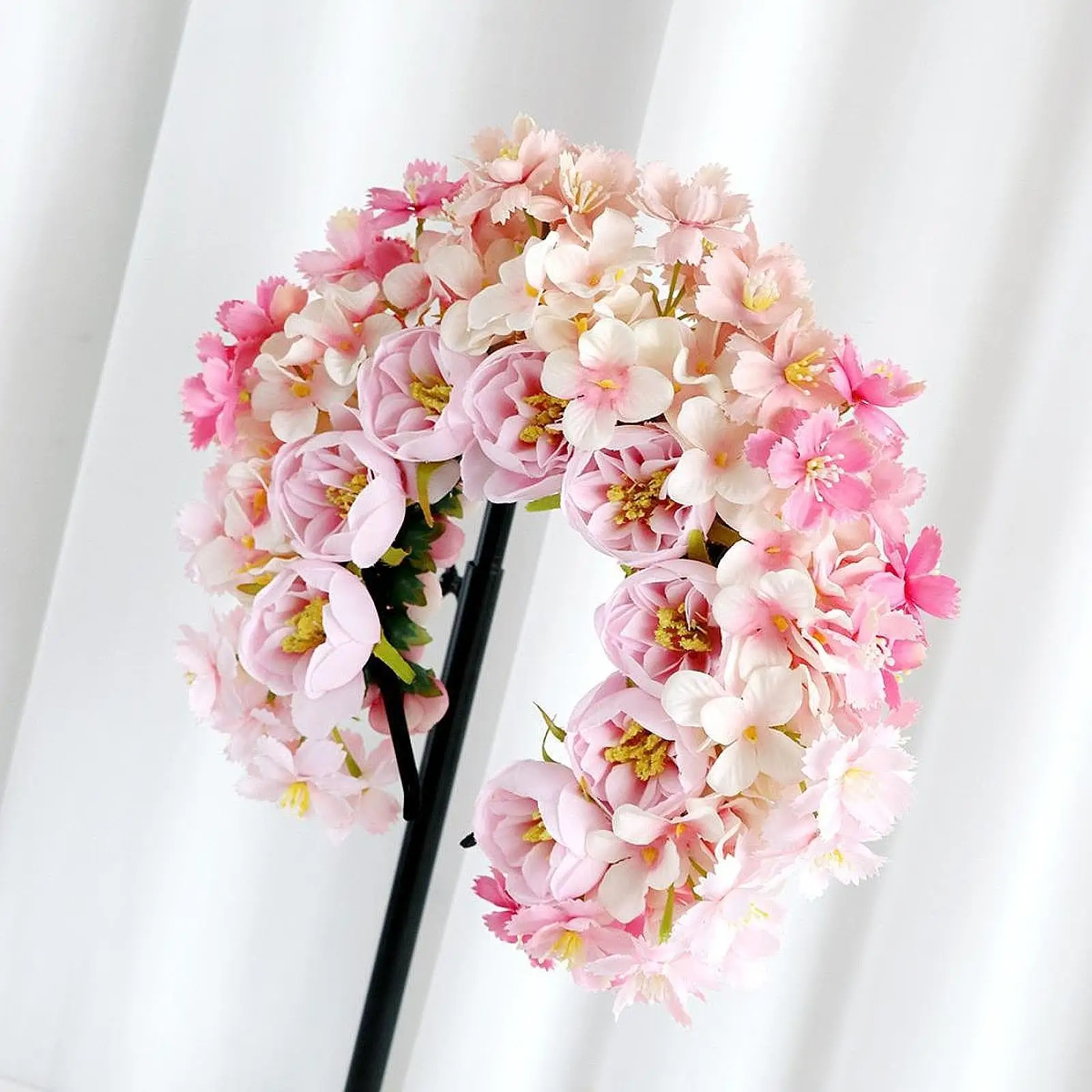 هان الصينية زهرة عقال مزدوجة الجانب زهرة الحرير الأزهار أغطية الرأس لحفلات الزفاف Phtoo الدعائم مهرجانات الأداء #4