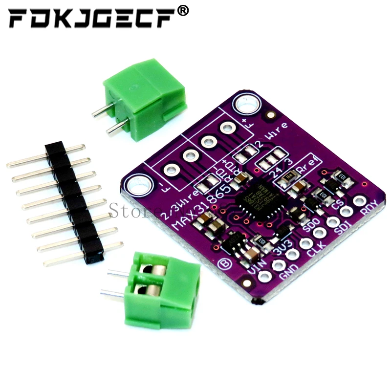 MAX31865 PT100 to PT1000 RTD-to-Digital Converter Board Temperature Thermocouple Sensor Amplifier Module 3.3V/5V For Arduino